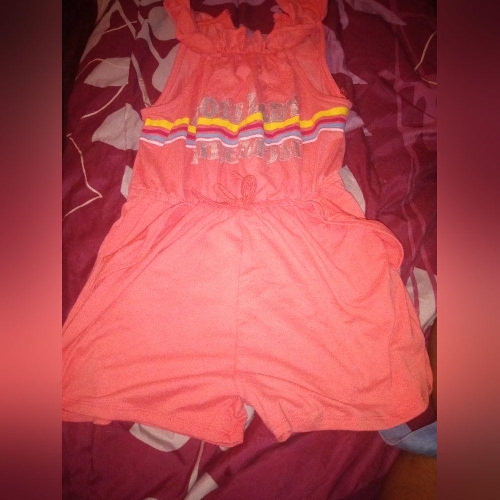 Girls orange onesie size 7/8